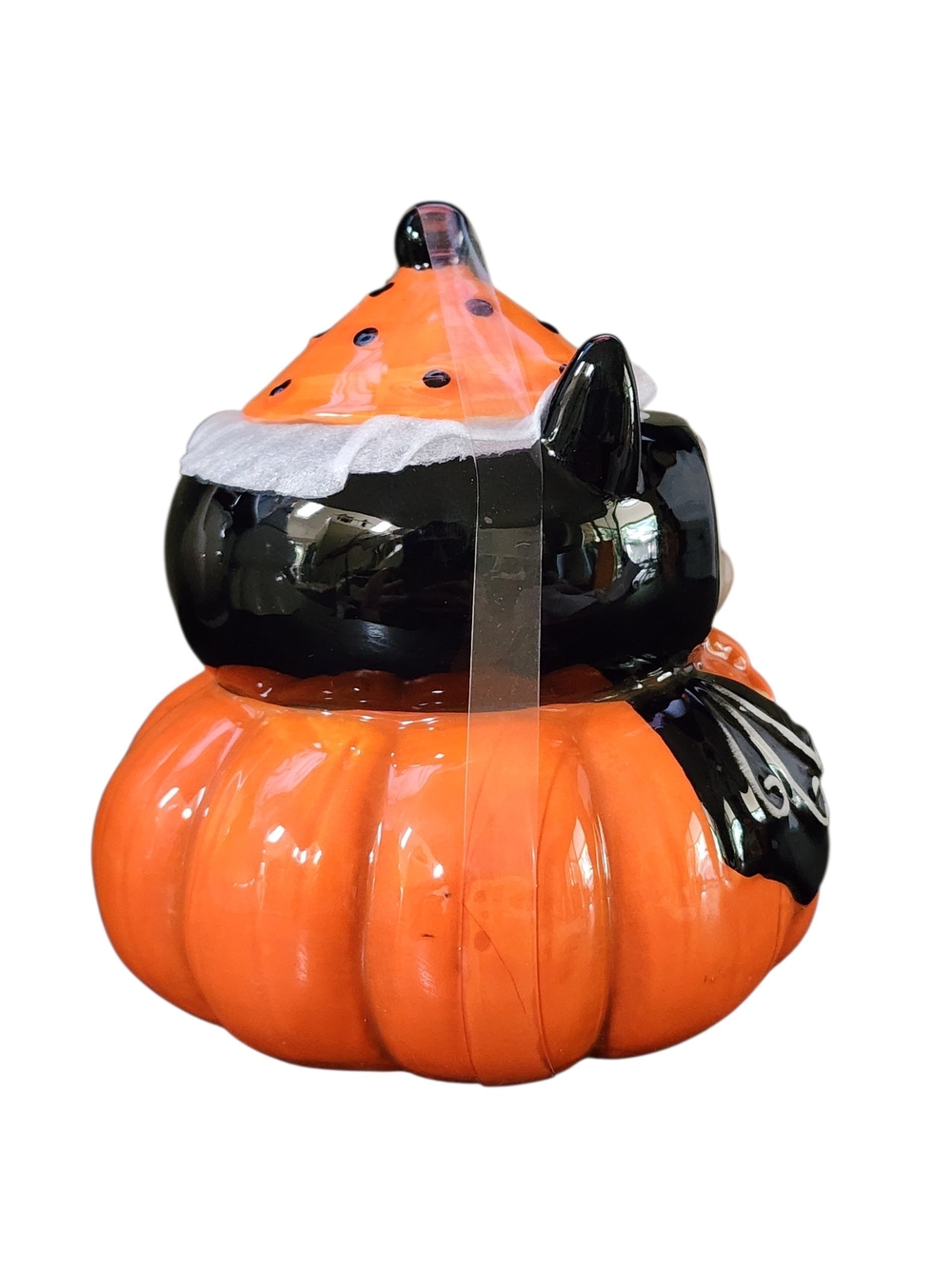 Johanna Parker - Transpac - Black & Orange - Small Halloween Owl Jar - Picture 6 of 8